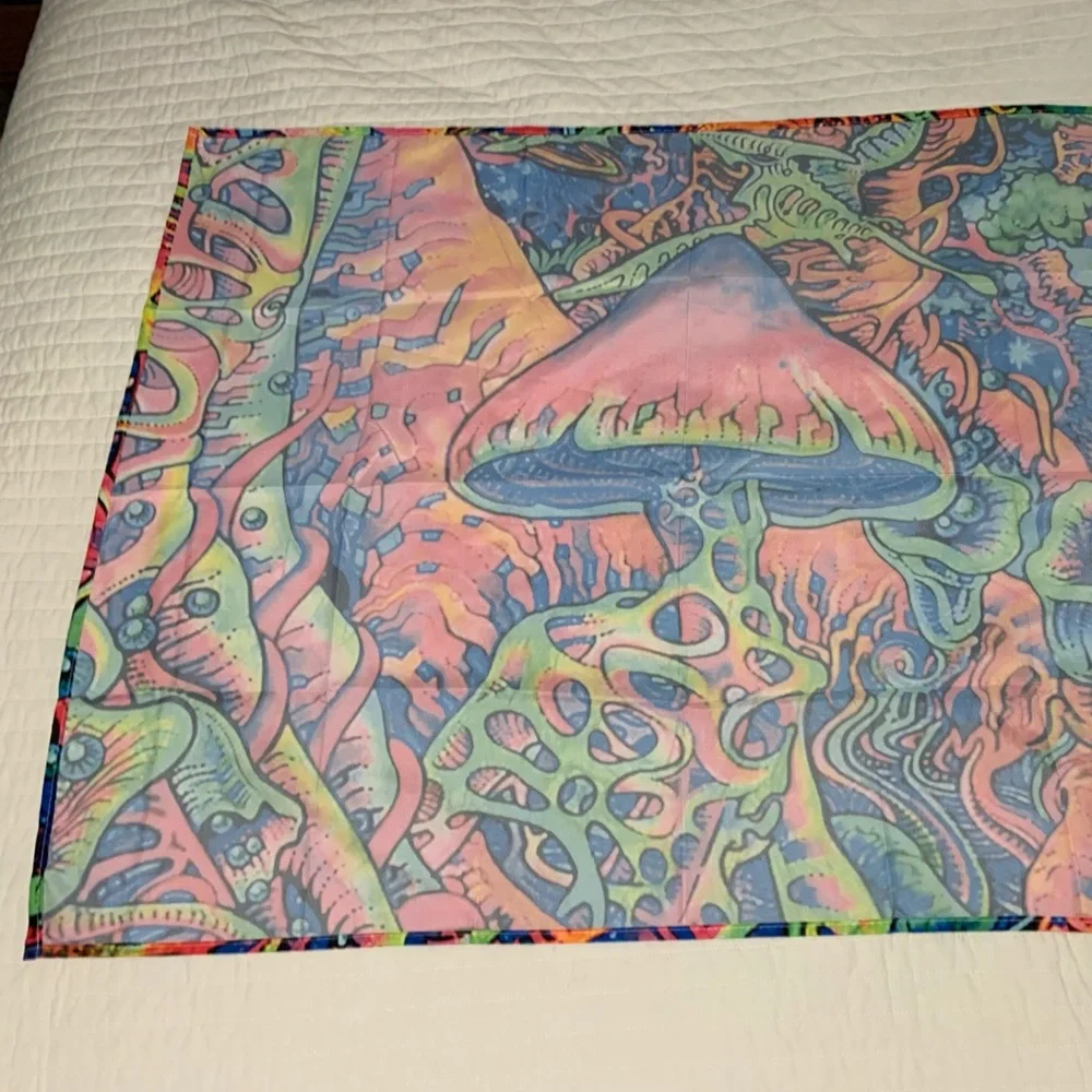 Mushroom trippy tapestry tree floral alien outer space the upside down bubbles